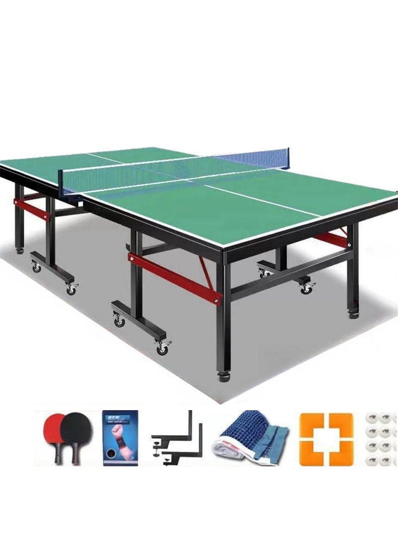 Household Table Tennis Table Set, Foldable Mobile Table Tennis Table with Wheels 274*152*76CM