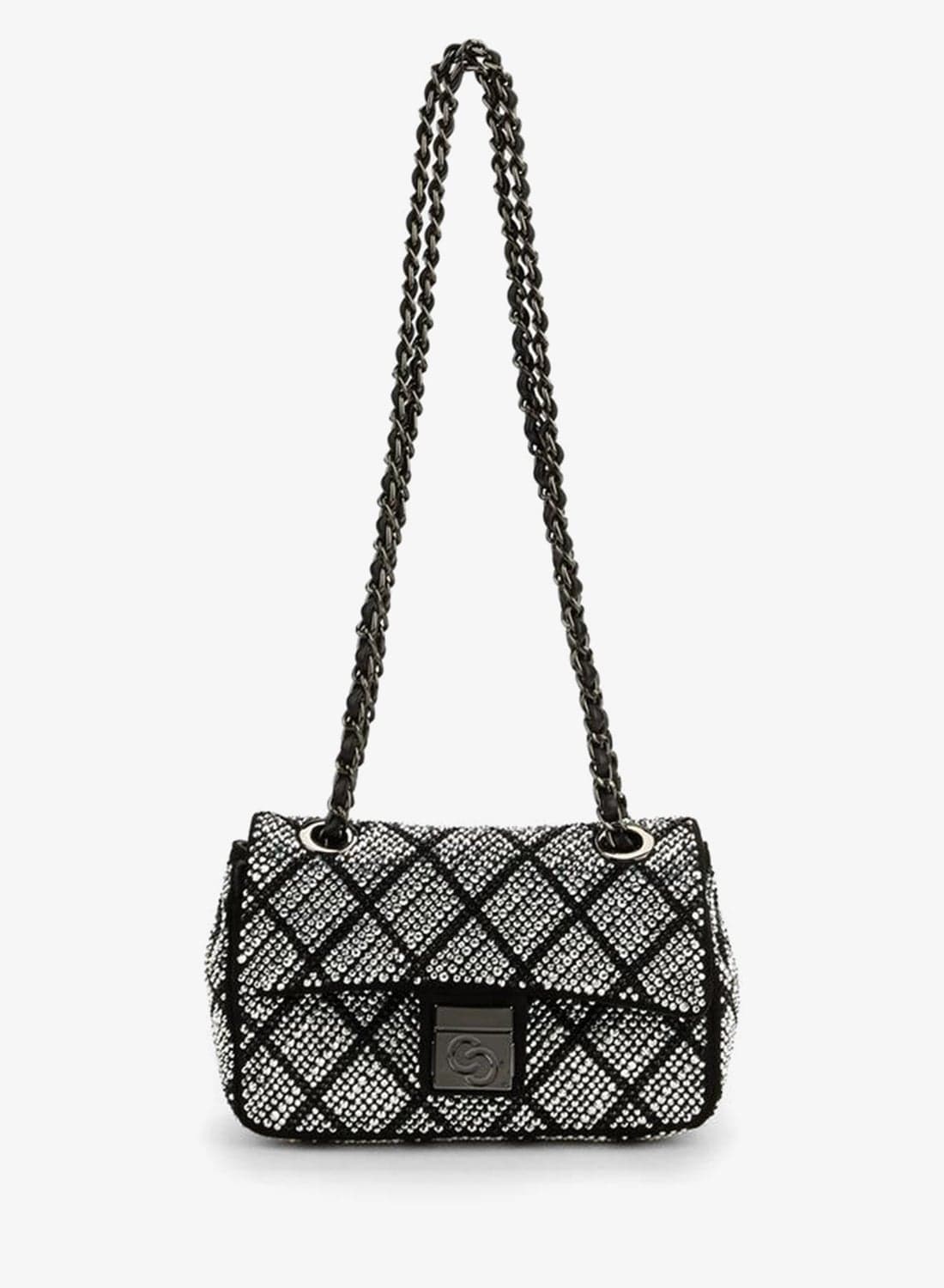 Embellished Crossbody Bag with Chain Strap
