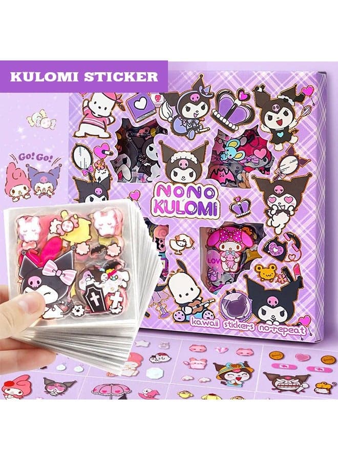 Anime Girl Stickers - 100 Sheets Sanrio Kuromi Stickers Kit, Vinyl Cartoon Aesthetic Decorative Sticker Set, Ideal for Scrapbooking, Journaling, Laptops and Room Decoration
