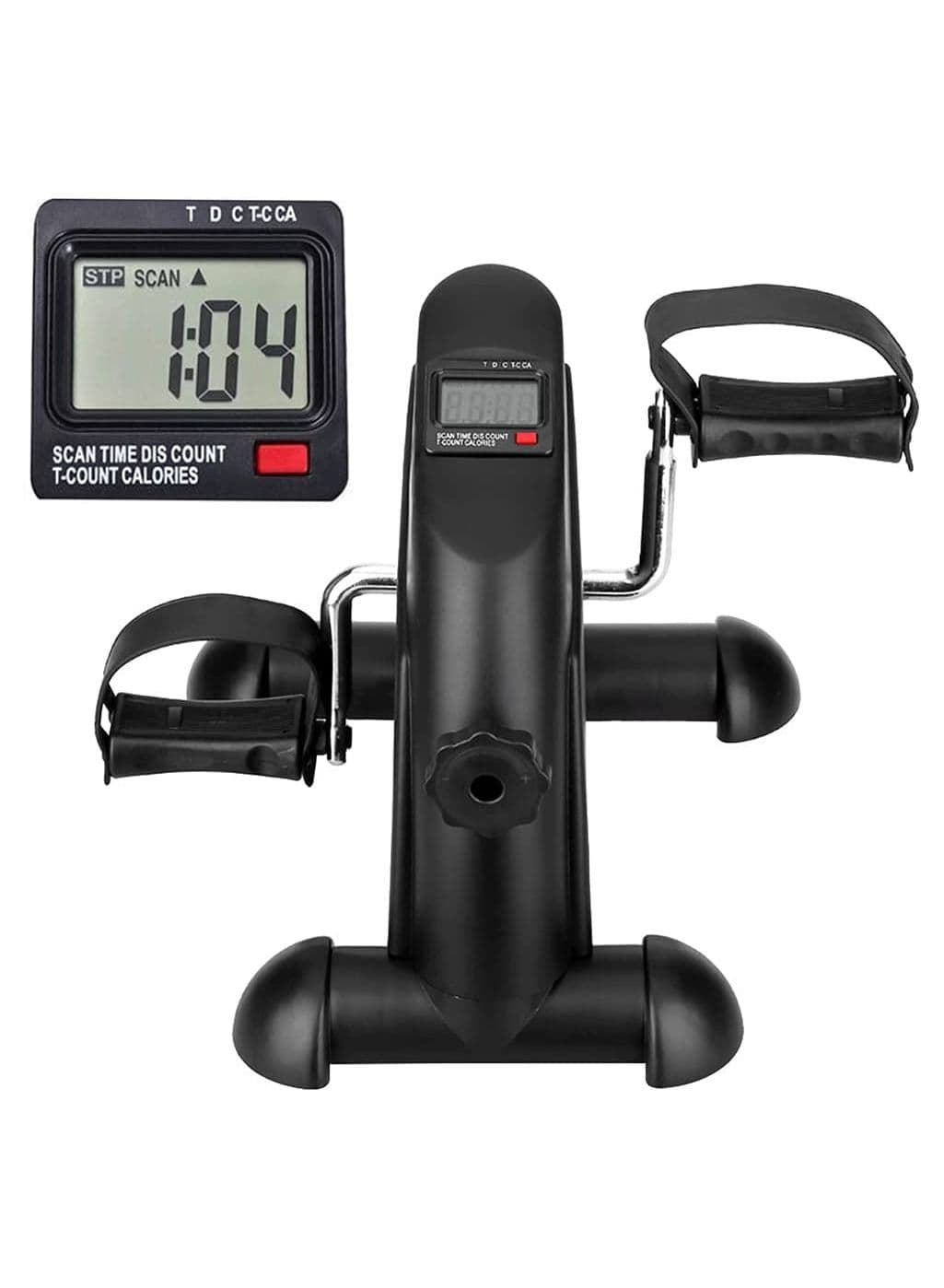 Mini exercise bike pedal exerciser portable home office leg arm foot cycle bike with LCD display & adjustable resistance workout Gym fitness equipment sitting down training elliptical machine