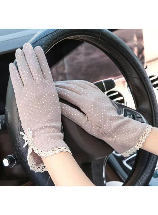 1 Pair Women Sun Protective Gloves UV Gloves Sun Protection Women's Cycling Driving Touchscreen Gloves