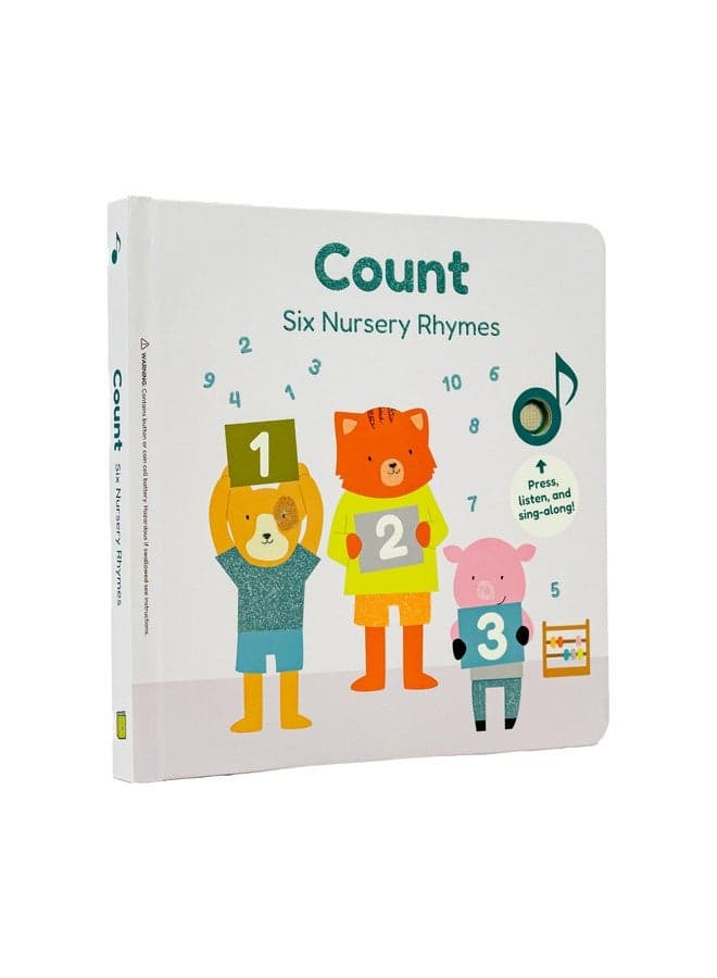 Calis Books Count Nursery Rhymes Music Book For Toddlers 1 3 Interactive Books For 1+ Year Old With 6 Animal Songs Educational Toddler Books Ages 1 3