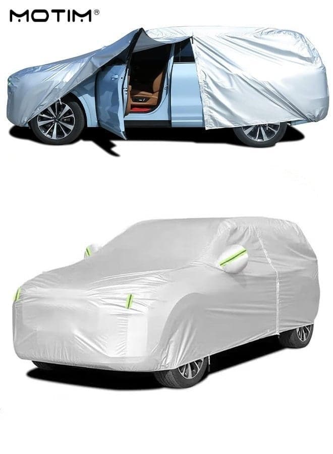 Car Cover for SUV Automobiles (530*200*175CM), Waterproof All Weather Protection, Multi-Layers Thickened Full Cover with Zipper Door, Sun UV Protection Car Cover for Van SUV Jeep YXL