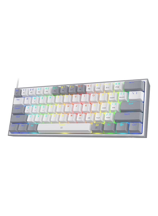 FIZZ K617 60% Mechanical Keyboard, Red Key Switches, Hot-Swappable, Detachable Type-C Cable, Pro Software Customizable RGB, Full Rollover 61-Keys, White/Gray | K617-RGB