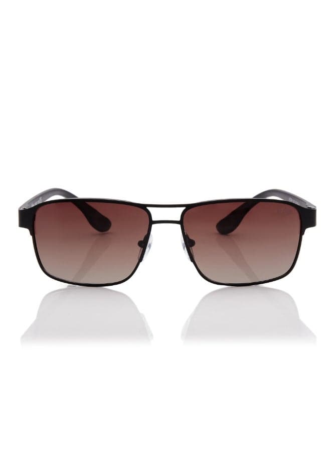 Men Polarized Sunglasses Grey Frame Matte Black Mirror Lens 55mm - LC1214C01