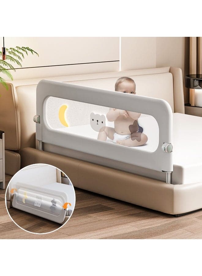 Foldable Bed Guard Bed Rails 1.8m, GrayUpgraded Child Guardrail,Toddler Safety Protection Rail,Adjustable Height and Safety Side Guard Rails, for Baby,Elderly (Grey)