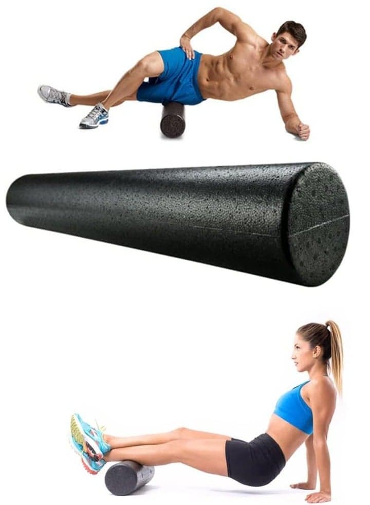 High Density Yoga Foam Roller for Back Legs Exercise Massage Muscle Recovery and for Pain Relief Great for Fitness Enthusiasts of all Levels 60Cm Perfect for Developing Core and Stamina