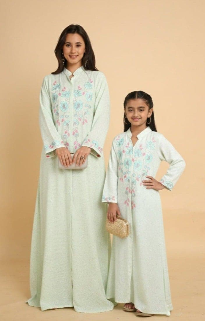 Unique Long Girls Trendy Printed Arabic Jalabiya