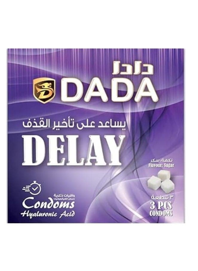 Delay Sugar Flavor Condoms, Pack of 3 Pcs, Long-lasting and Delay Ejaculation