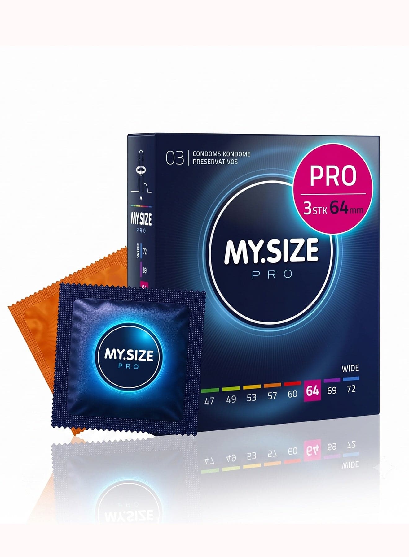 Ultra Thin Condoms 3 Pieces (64 Size) – Odorless, Long Lasting, Sustainable, Premium Quality for Maximum Comfort, Pleasure, and Sexual Health – Proper Fit Reduces Risks and Enhances Protection – Latex Men Condoms Available in Multiple Sizes (45 to 72)