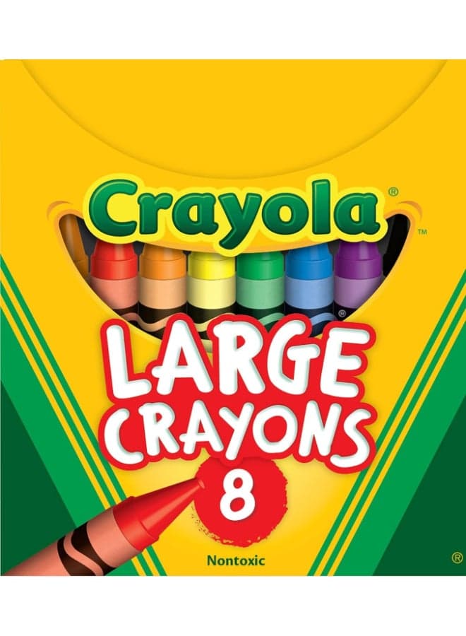 Large Crayons, School & Art Supplies, 8 Count