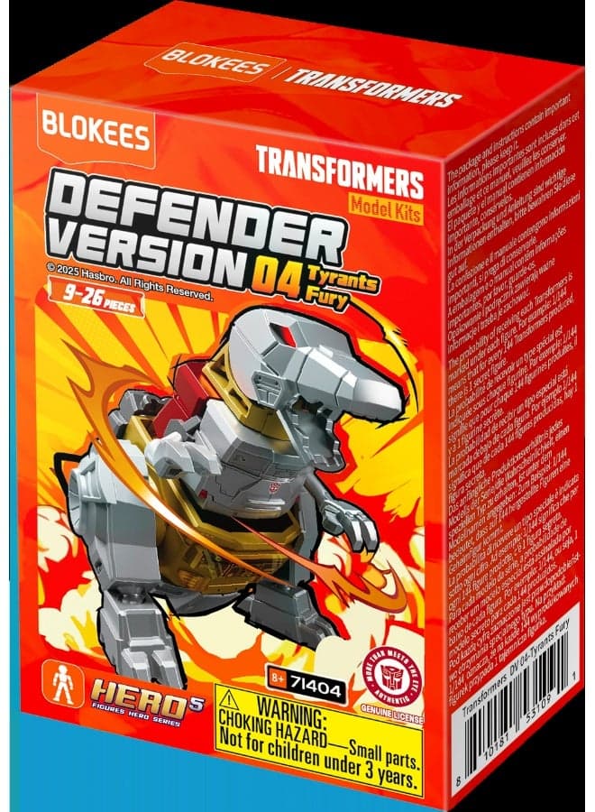 Blokees Transformers Tyrants Fury Model Kit Blind Box | Defender Version 04 Buildable Robot Figure for Kids Ages 3+ | Surprise Collectible Action Toy with 9-26 Pieces