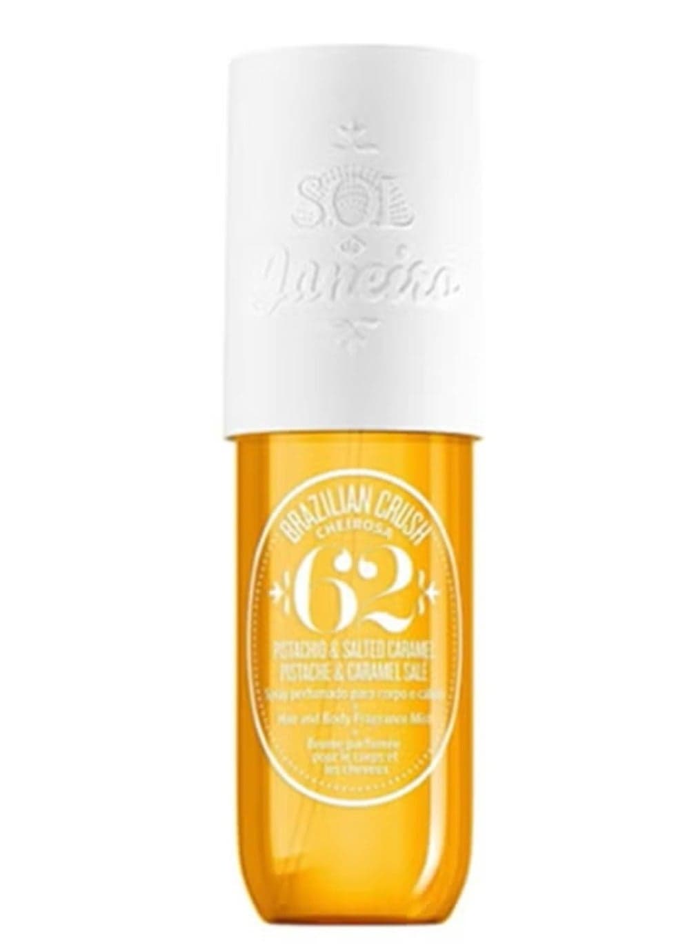 Sol de Janeiro Brazilian Crush Cheirosa 62 Hair & Body Fragrance Mist - 90ml | Warm Gourmand Perfume with Pistachio, Salted Caramel & Vanilla | Lightweight, Long-Lasting Scent for Women & Men