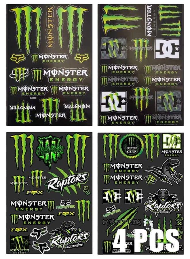 4 pcs Motorbike Stickers Car Decals Motorcycle Stickers Funny Car Stickers Motocross Stickers Motorbike Helmet Stickers Cartoon Decals for Skateboard Laptop Bicycle Helmet