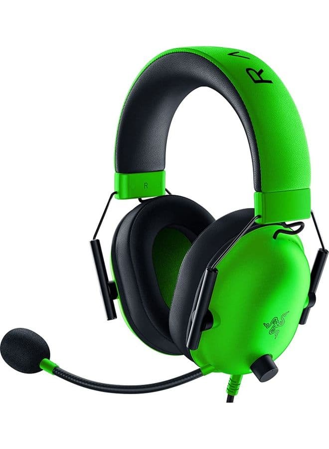Razer BlackShark V2 X Wired Esports Gaming Headset, 7.1 Surround Sound, 50mm Drivers, 240g Lightweight Build, Noise Cancelling Mic, Hybrid Memory Foam Cushions Comfort, Green | RZ04-03240600-R3M1