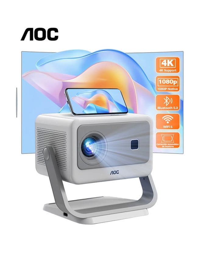 Mini Projector, Portable Projector 4K Support, 12000 Luemn/Electric Focus/Projector with Wifi and Bluetooth,Dust Removal and Heat Dissipation Design, Compatible with Android/PS5 for Home Theater XL3-300 Noble