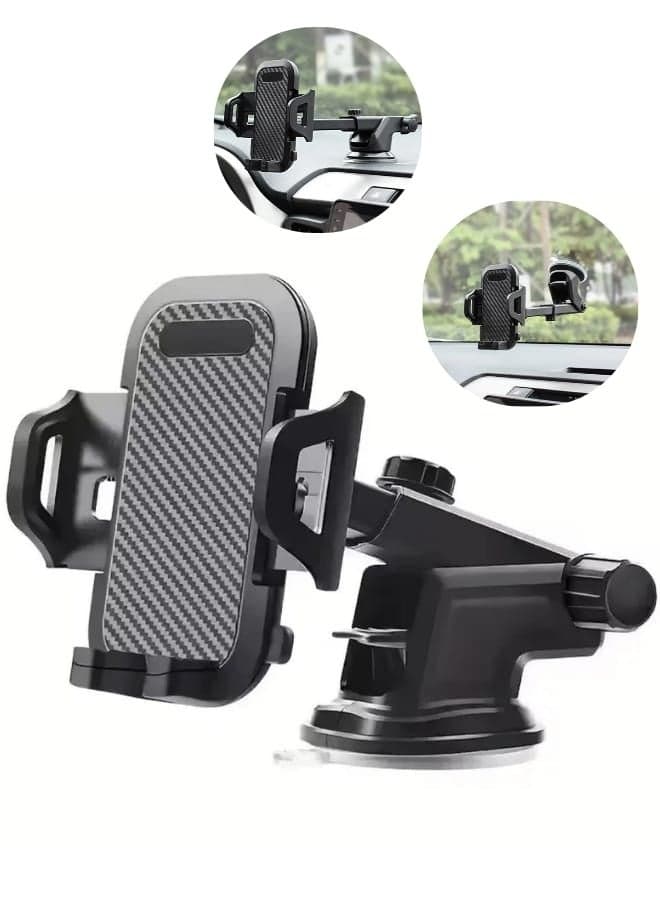 Car Phone Holder Long Arm for Dashboard & Windshield, Heat-Resistant Strong Suction Cup Car Mobile Holder, 360° Adjustable Car Mount Compatible with iPhone 17 Pro Max, Samsung Galaxy & All Smartphones