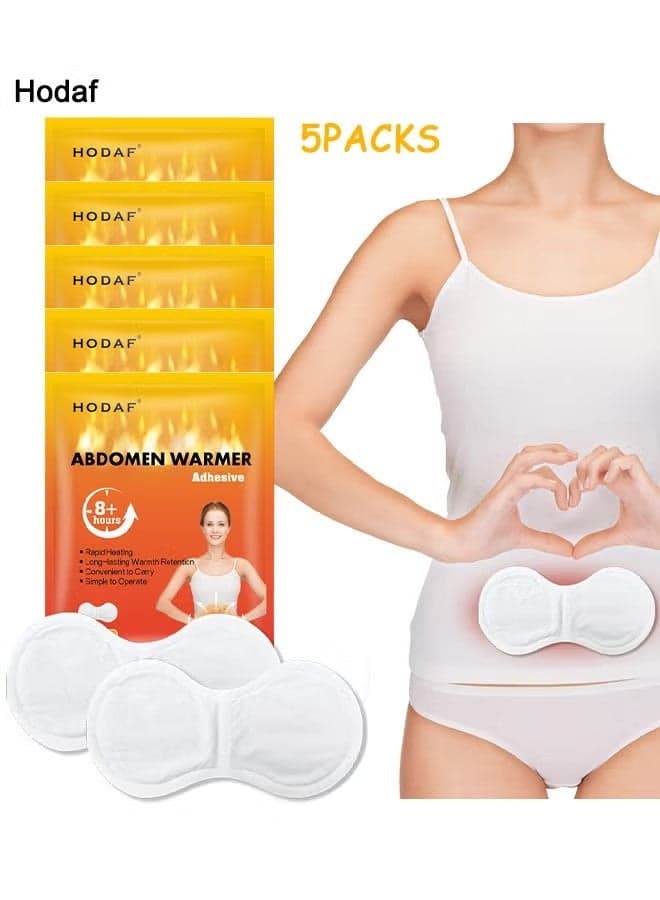 Heat Patches For Period Pain Relief & Period Cramps, Portable Menstrual Heating Pad, Air-Activated Adhesive Heating Patches For Cramps, Suitable For All Skin Types, 5 Packs