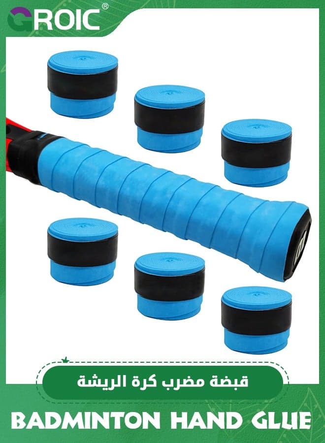 6 Pack Tennis Racket Grip Tape,Racket Grip,Precut Dry Feel Grip Tape Absorbs Sweat Tennis Grip,Badminton Overgrip Pickleball Overgrip Tennis Overgrip