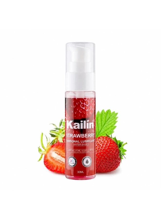 Qawora Kailin Personal Lubricant Water-Based Gel for Men & Women, Smooth Long-Lasting Formula, Non-Sticky & Easy to Clean, Intimate Moisturizing Gel, 30ml (Strawberry)