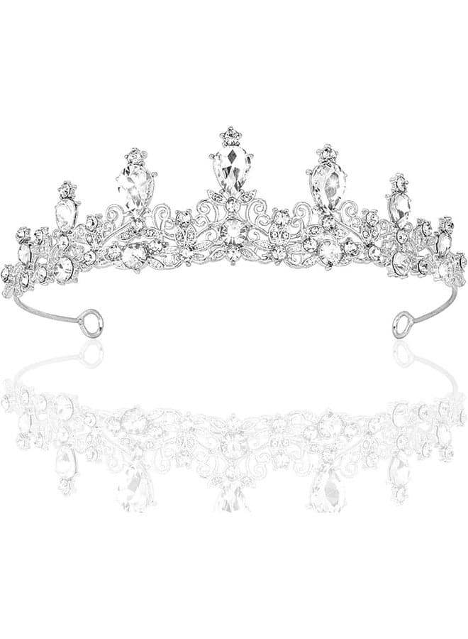 Tiara And Crown For Women Girls Sliver Princess Crowns Rhinestone Fairy Metal Headband Crystal Tiaras For Wedding Bridal Birthday Party Costume Prom Hair Accessories