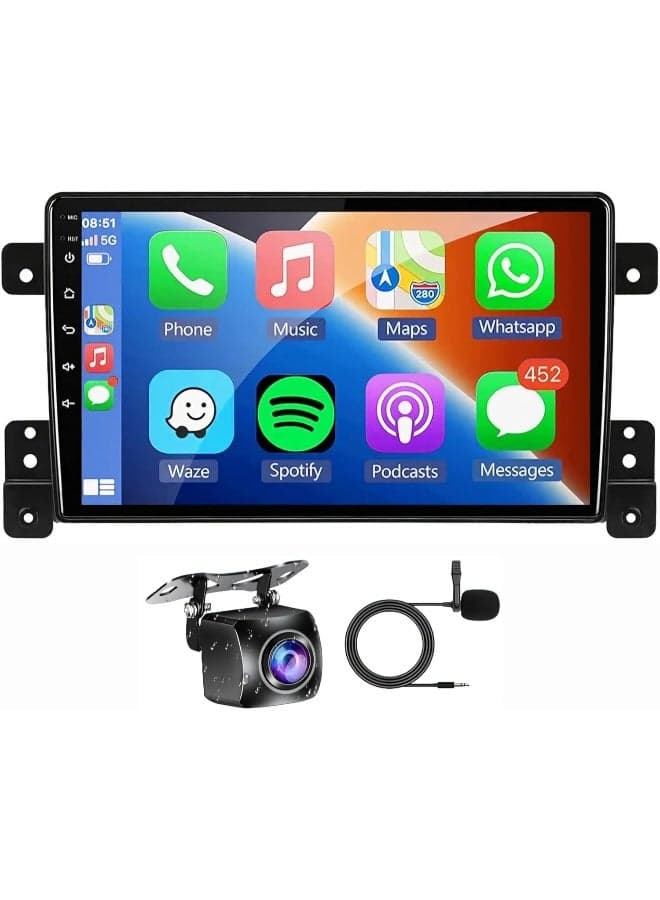 Fit Suzuki Grand Vitara Car Stereo Android Screen 2005-2015 With Apple Carplay Android Auto Wireless WiFi DSP FM&AM BT AHD Camera Included (2+32GB Carplay 4CORE)