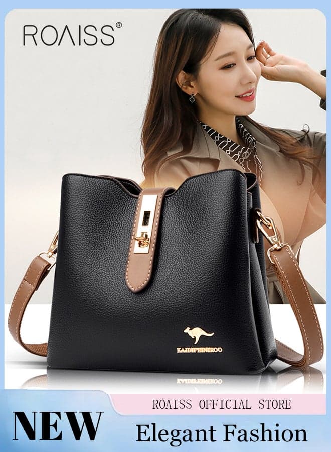 Leather Women Shoulder Bag Women's Handbag Elegant Patent Leather Bag Waterproof Handbag Shoulder Bag Women Large Capacity Bag