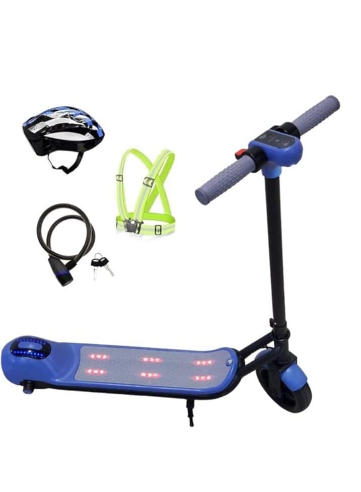 SF 888 Model Electric Scooter, 350W Motor, 24V 4.5Ah Battery, 18 km/h Speed, 45kg Weight Limit Bluetooth & LED-Light blue