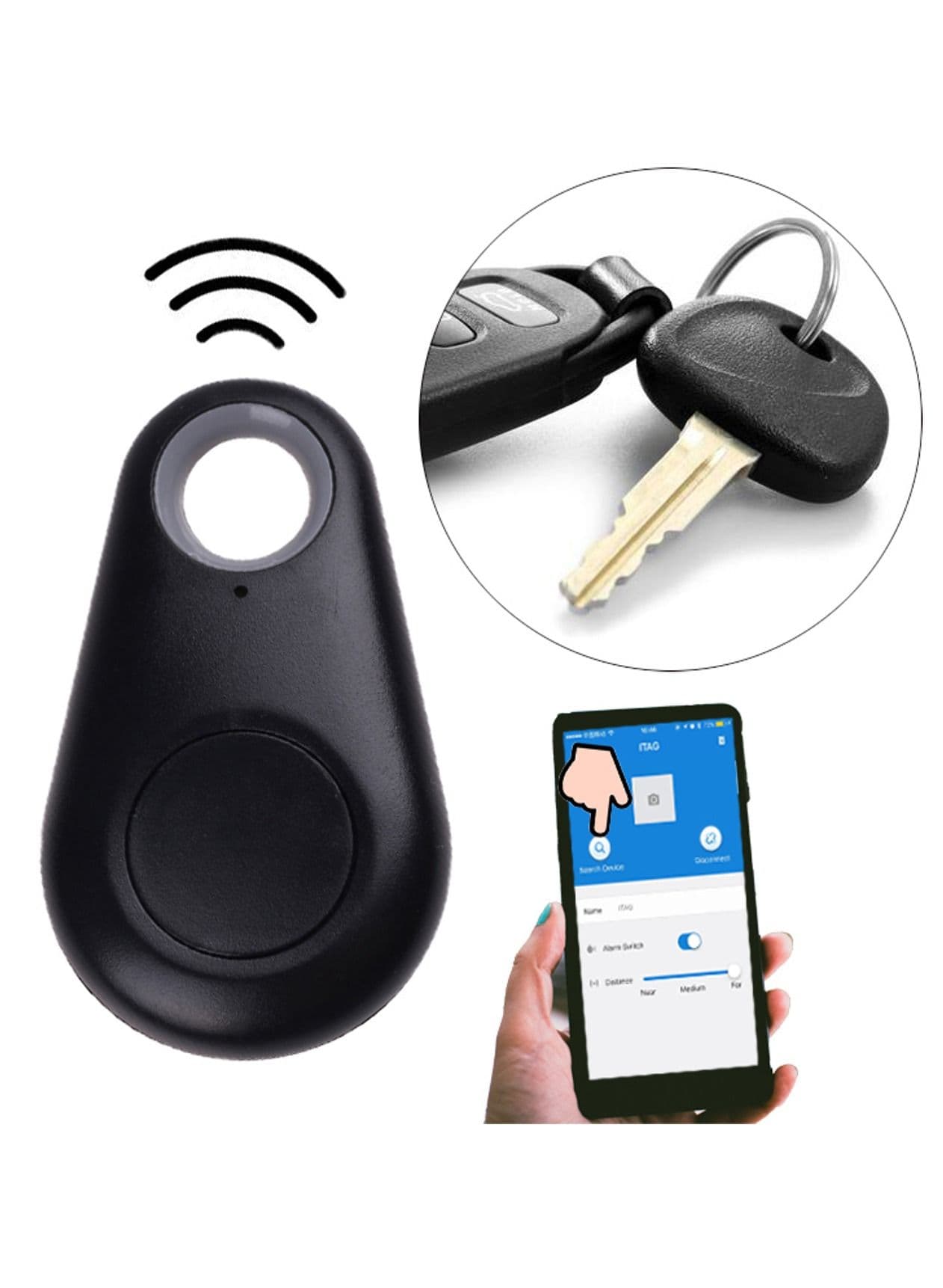 Bluetooth Smart Tag Key Finder Black