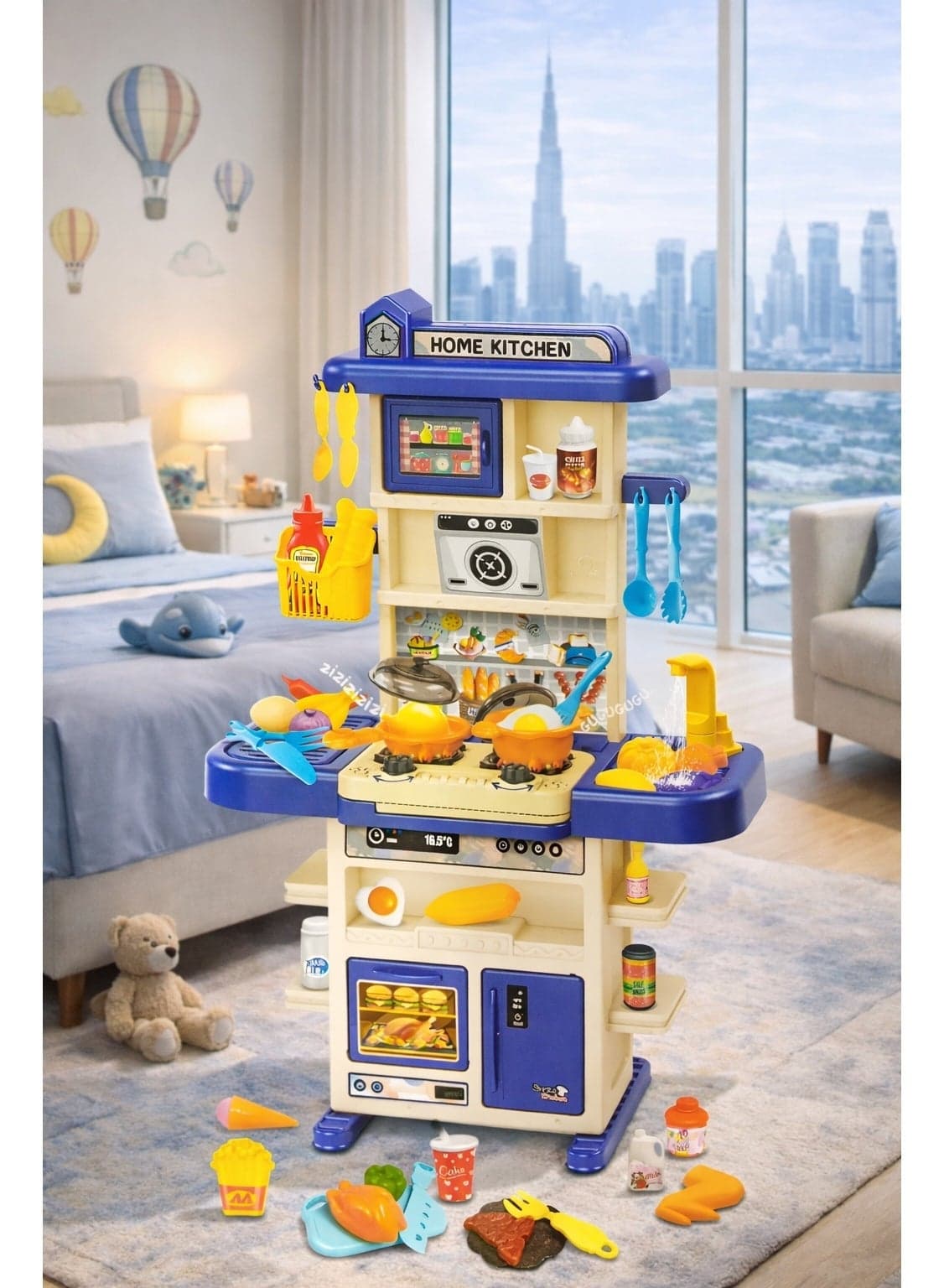 Kids Play Kitchen Set with Lights, Sounds & Water Function – Interactive Cooking Toy Set