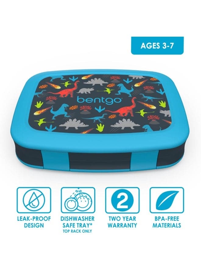 Kids Leak Proof, 5 - Compartment Bento - Style Kids Lunch Box - Ideal Portion Sizes For Ages 3 To 7 - Bpa Free And Food - Safe Materials - 2020 Prints Collection - Dinosaur