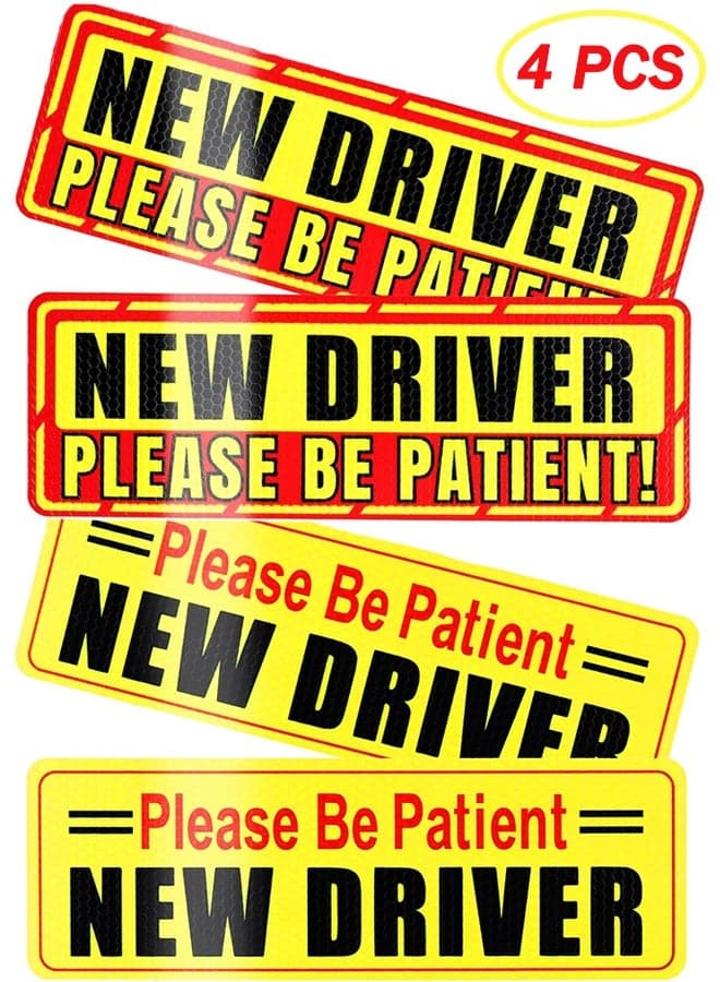 4 Pcs New Driver Magnet Sticker for Car New Driver Vehicle Safety Signs Automobile Bumper Stickers Car Exterior Accessories