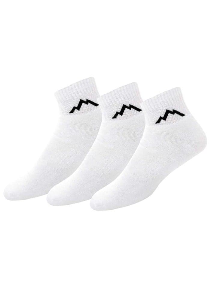 Ranger Sport Men's Heavy Duty Cotton Quarter Athletic Socks, Pack of 3 (EU 39 - 45, US 7 - 12, White)