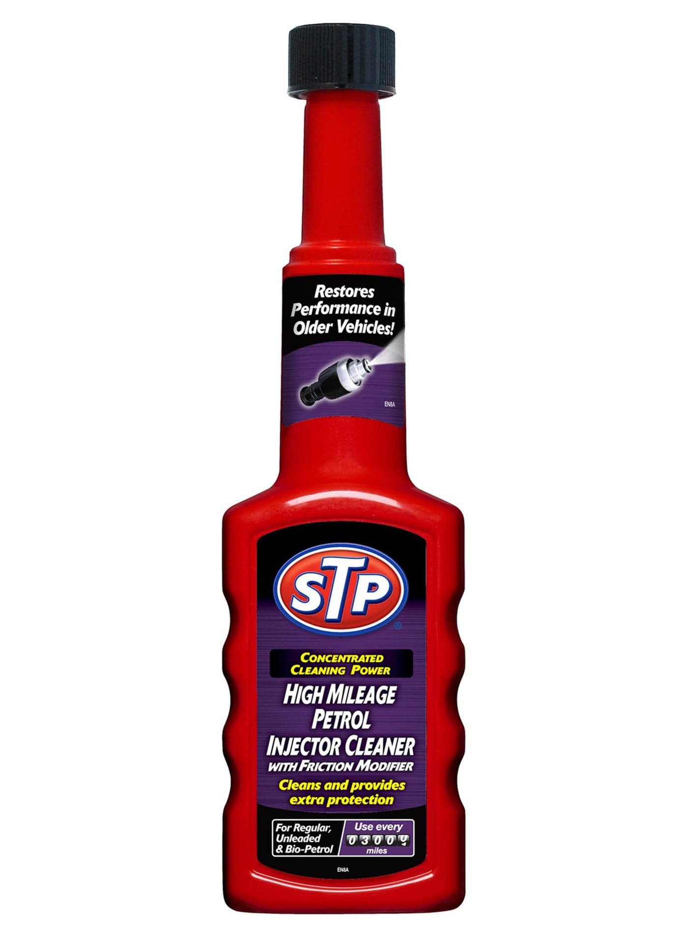 High Mileage Petrol Injector Cleaner 200Ml, Concentrated Cleaning Power, For Regular, Unleaded, And Bio-Petrol, 1 Piece