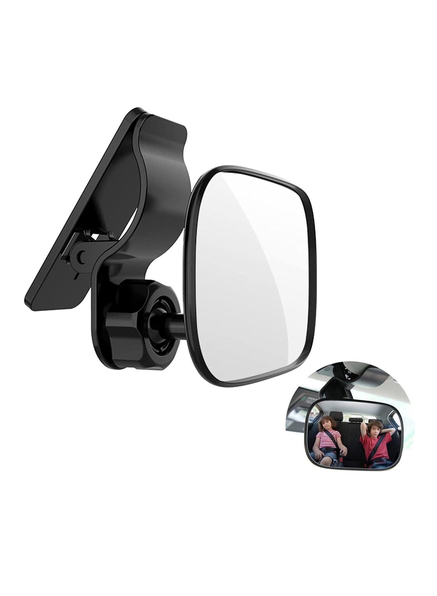 Baby Car Mirror for Rear View, Shatterproof Baby Backseat Mirror with Clip 360 Degree Adjustable Safety Car Seat Mirror for Back Seat Rear Facing Infant Clear Wide Vision Rear Facing Car Seat Mirror