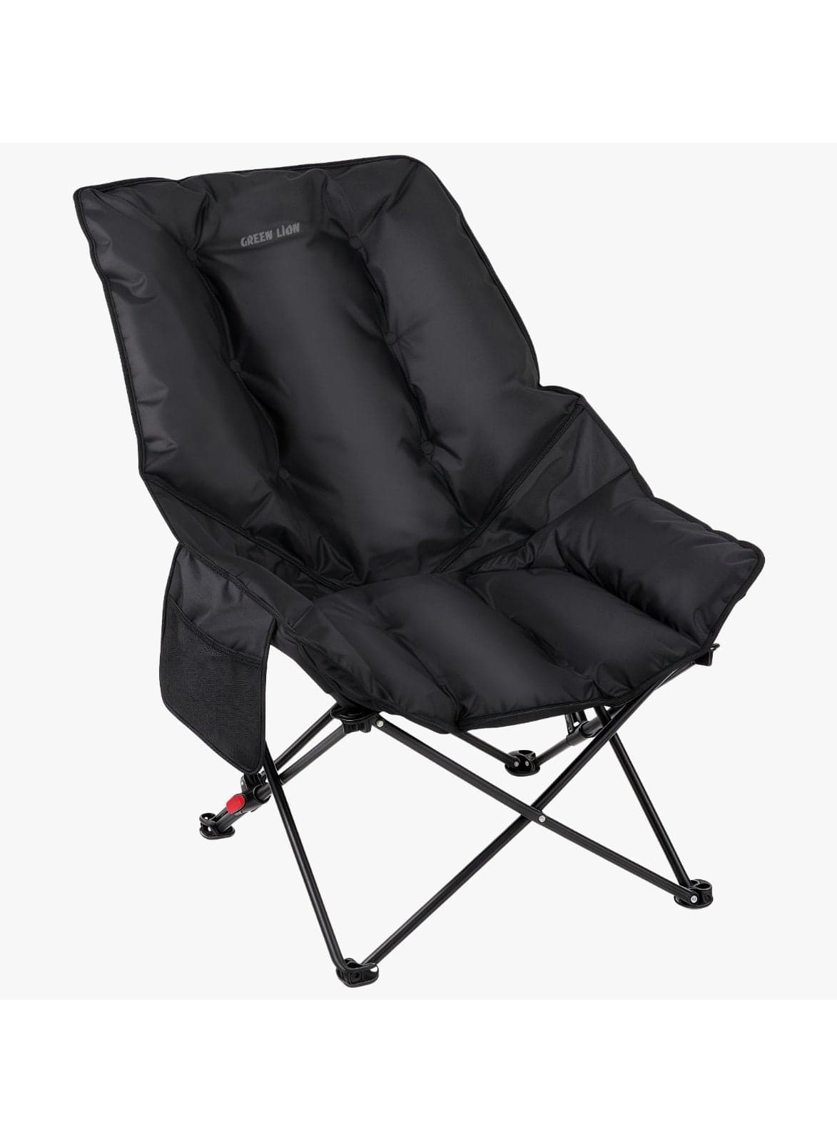 Travix Camping Chair, Foldable Portable Camping Chair with 600D Oxford Fabric, Up to 120KG Load Capacity, X-Shaped Stable Frame, Dual Angel Adjustment, Quick & Easy Setup, Carry Bag Included, Large Side Pocket, Non-Slip Base - Black