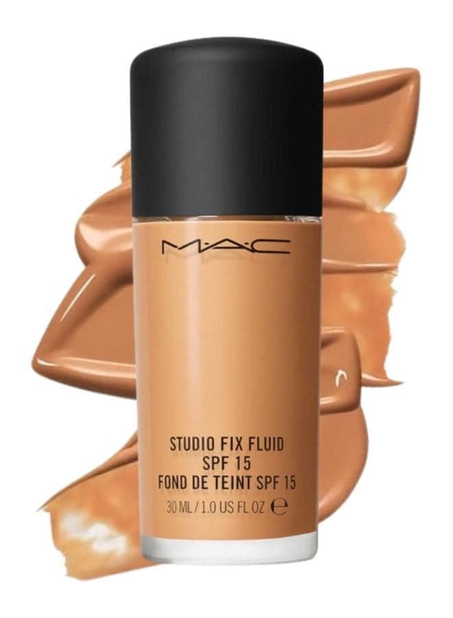 MAC Studio Fix Fluid SPF 15 Foundation NC45 – 24HR Long-Wear, Matte Finish, Oil Control, Medium-to-Full Coverage