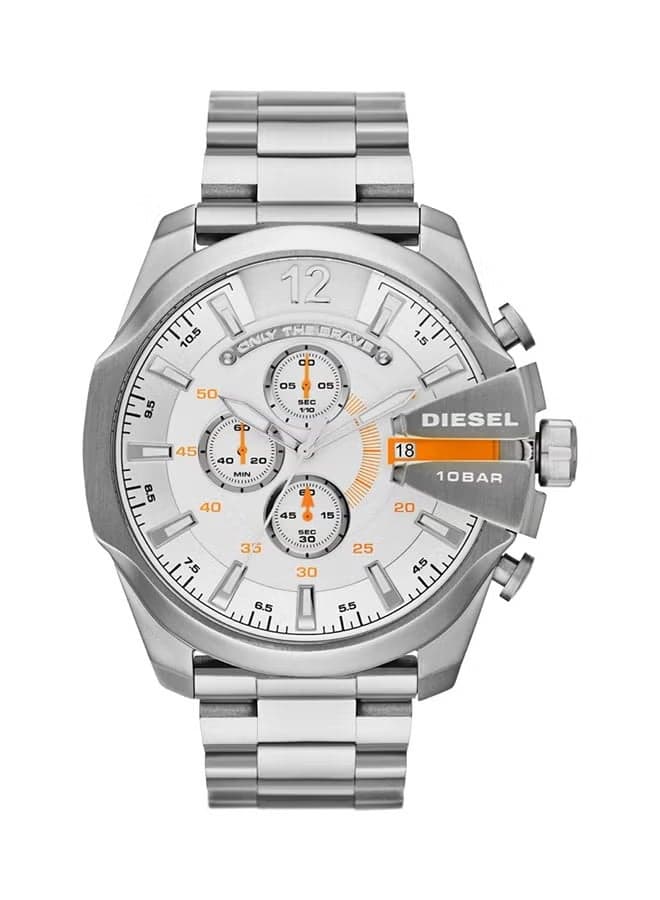 Men's Mega Chief Round Shape Stainless Steel Analog Wrist Watch 59 mm - Silver - Dz4328