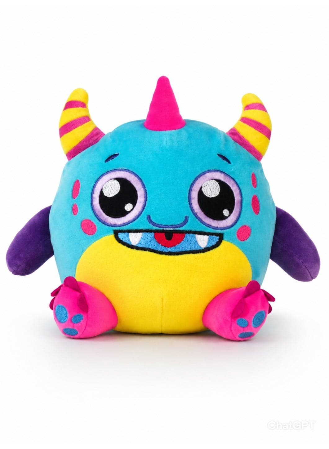 Looey Hooping Monsterious Interactive Plush Toy with 10 Sound Effects & Movement, Rechargeable Sensory Toy for Kids 18M+, Blue/Red Monster