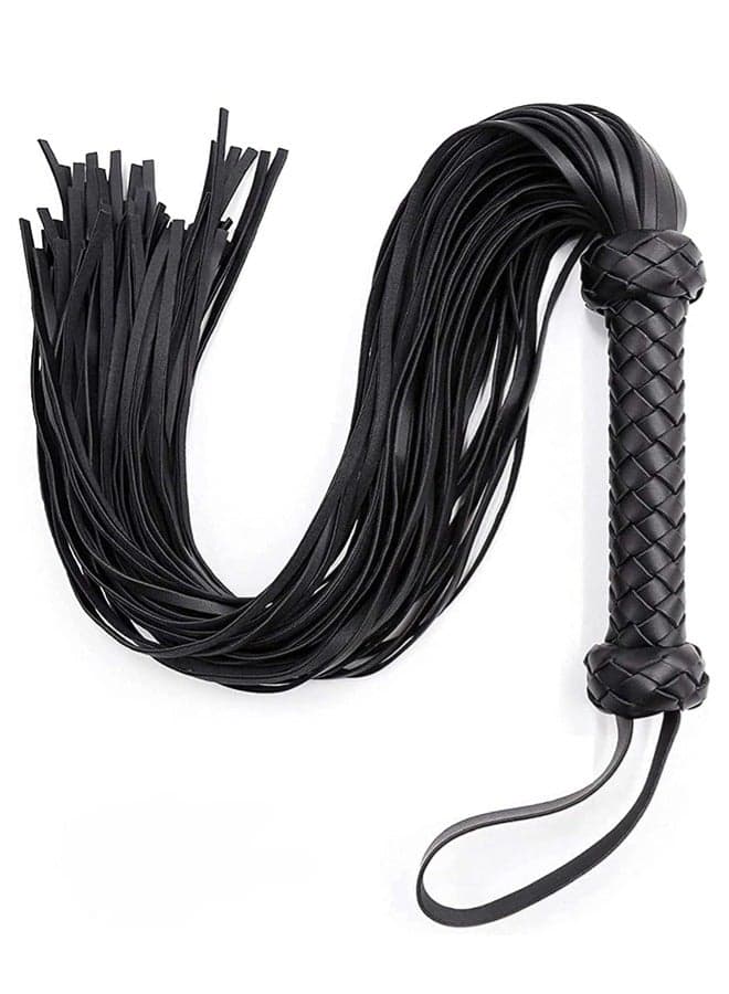 Horse Whip Handmade Leather Black Whip, Horse Riding Whip Crop for Set Stage Performance Costume Accessories