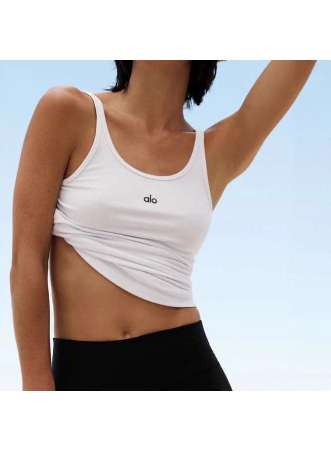 Fashion Embroidered Sleeveless Summer Top - Alo Yoga Style Women's Apparel