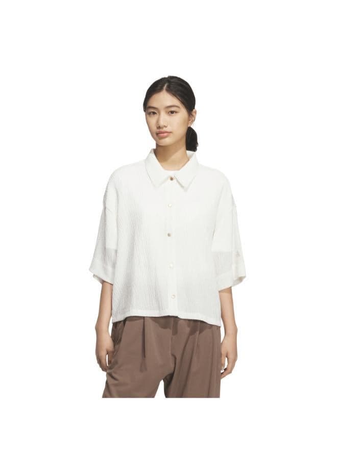 SOFTLUX SHEER LOOSE FIT COLLAR SHIRTS SHORT SLEEVE