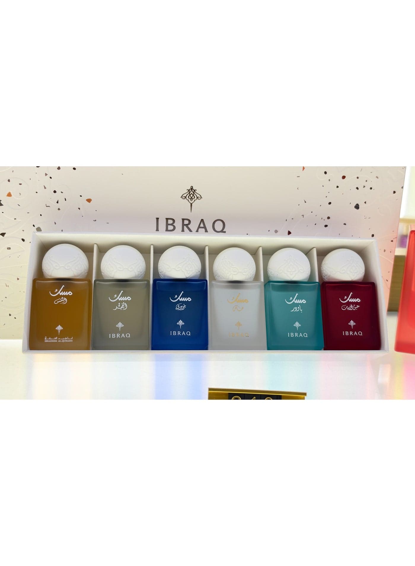 Ibrahim Al-Qurashi (Ibraq) - 6 perfumes (10ml each) :Special Musk Musk Powder Musk Pomegranate Musk Blueberry Musk Sun Musk Dawn