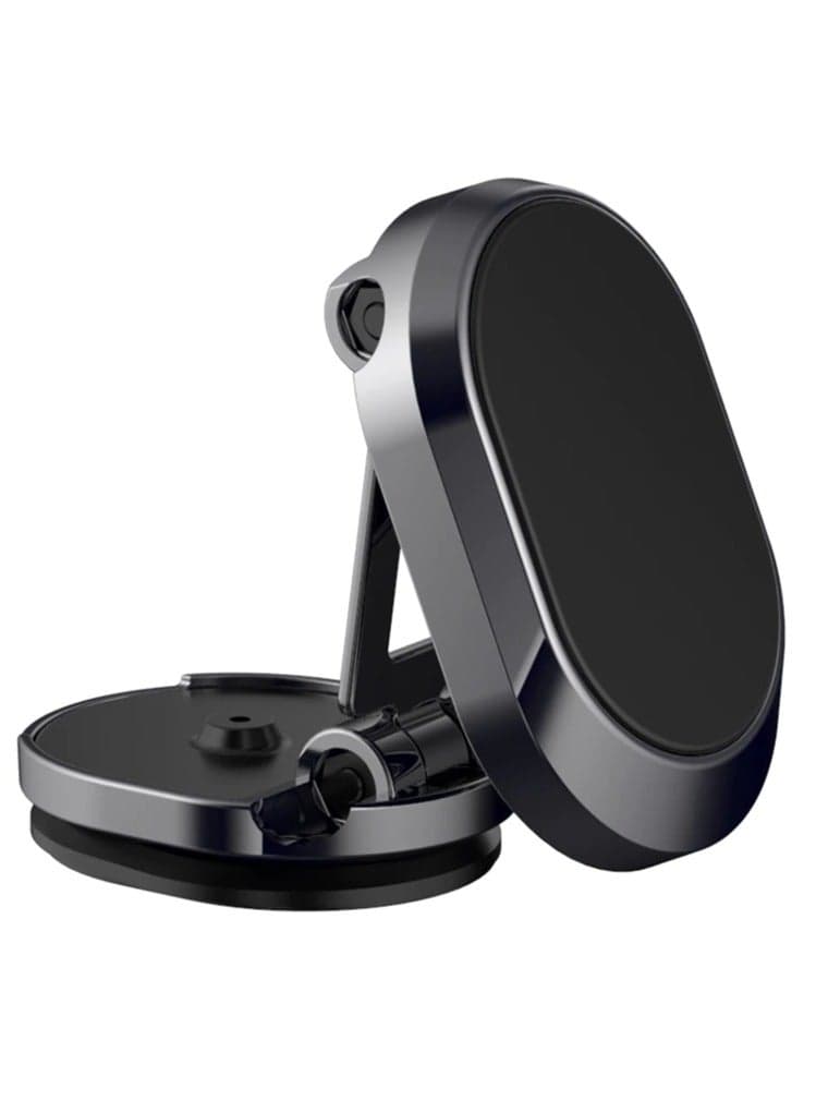 Blue Ocean Magnetic Car Phone Holder Foldable Dashboard Cell Phone Car Mounts 360 Adjustable Rotation Phone Magnet Holder Car Aluminum perfect For Table Kitchen and any location Black