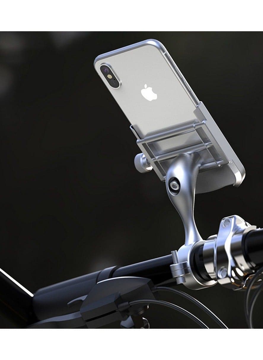Adjustable Handlebar Cell Phone Holder,Aluminium Bike Phone Mount, Universal Mobile Holder for Bike, Motorcycle Bicycle Handlebar Cradle, Bike Phone Holder Compatible with All Phones