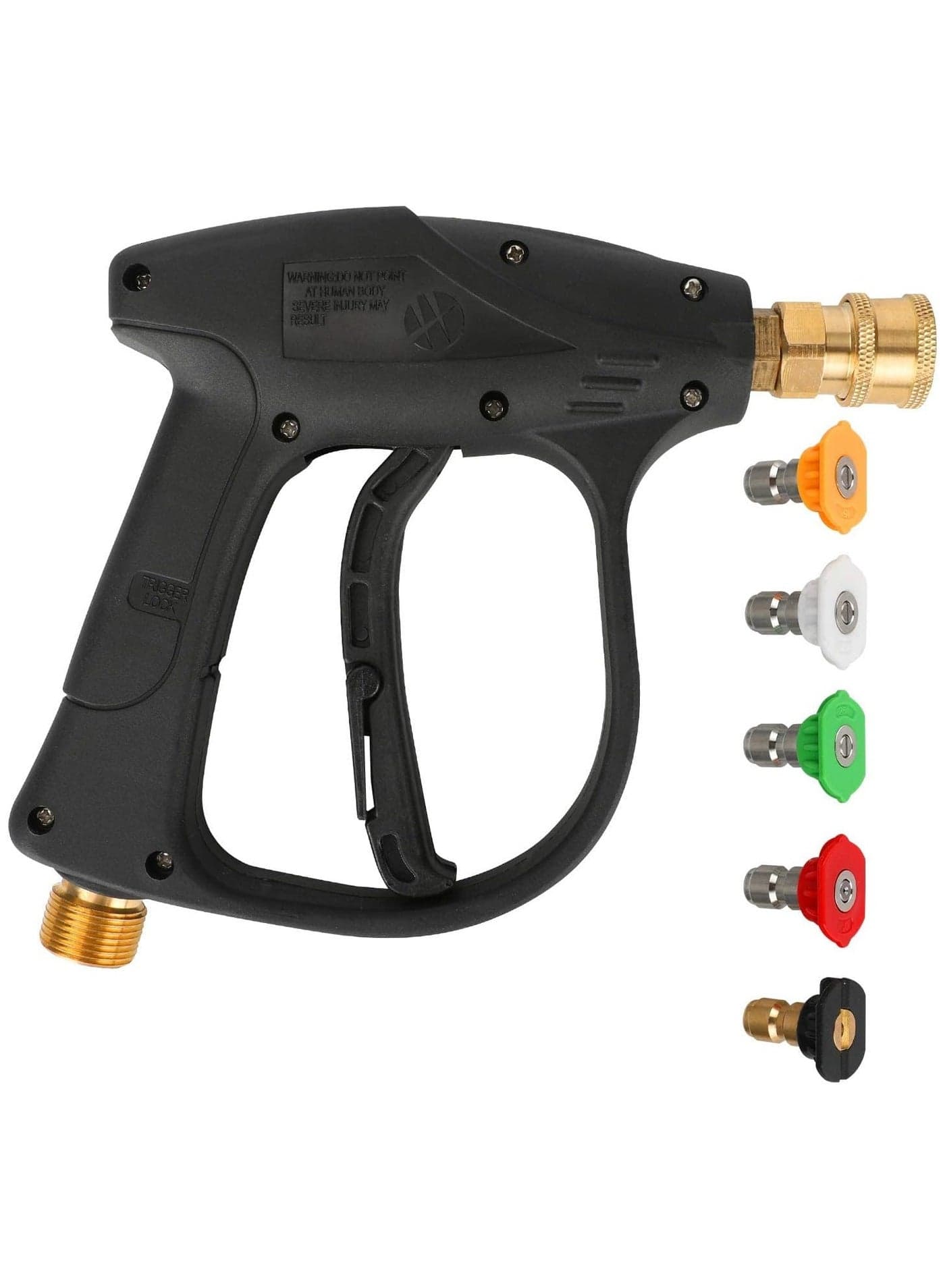 High Pressure Washer Gun, 4350 PSI Short Pressure Washer Handle with 5 Pressure Washer Nozzle, Power Pressure Washer Wand, M22-14 Fitting Car Pressure Washer Kit
