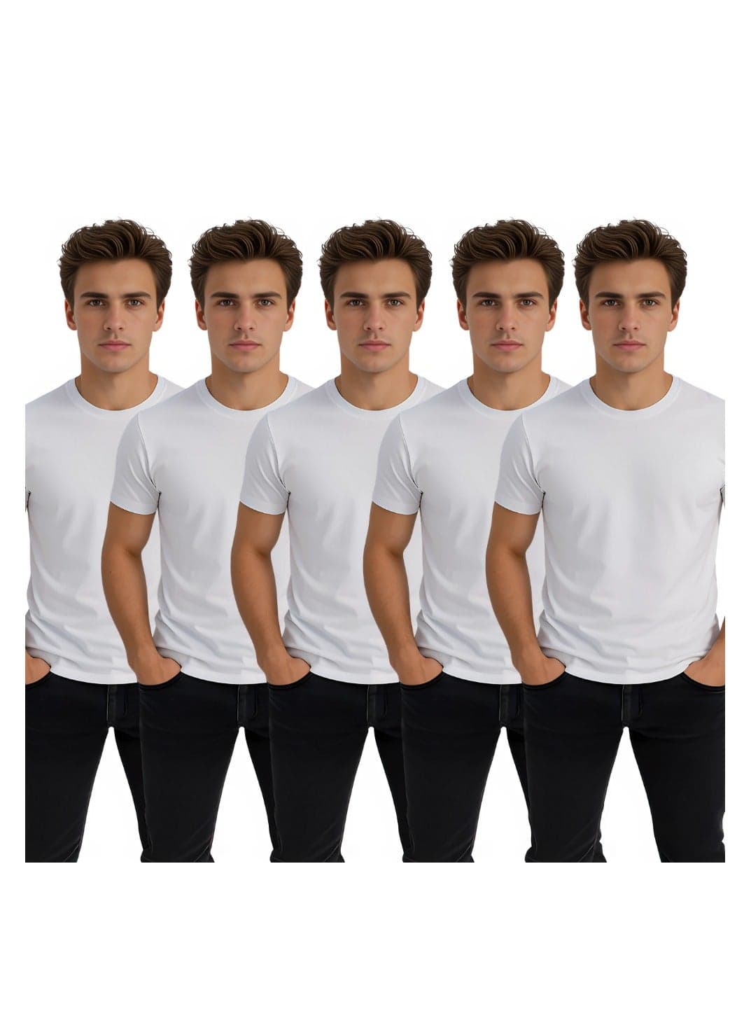 Nenoush Adult Men's Classic Round Neck Short Sleeve Combo T-Shirt-Comfortable And Soft Cotton Tshirt For Men-Ideal For Casual Outfits