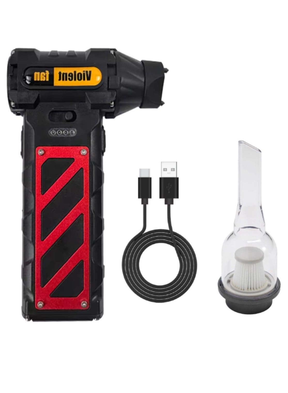 Compressed Air Duster, 110000RPM Turbo Violent Fan Jet Blower Stepless Electric Cordless Car Dryer Air Blower Emergency Cutter & Hammer, Mini Blower For Leaf, Dust, PC, & Car F015-1 Vacuum Cleaner Portable Blower Black