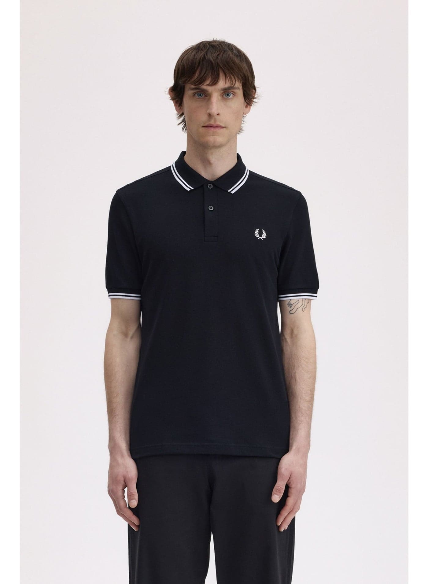 Fred Perry Polo shirt with contrast trim | Premium breathable mesh cotton short sleeve casual shirt with laurel wreath logo.
