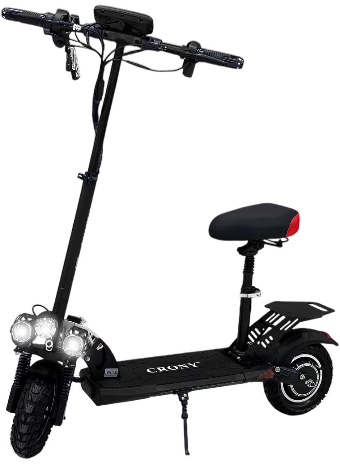 V10 Big LED Display 1200W Motor E-Scooter, 55km/h Max Speed, 25-35KM Range, 48V 14AH Battery, 10” Off-Road Rubber Tires, Dual Disc Brakes, Front & Rear Suspension, Foldable Aluminum Frame, Triple LED Headlights, LED Base Lighting, Electric Scooter for Adults/Teens with Seat, Heavy Duty 120kg Load Capacity, Fast Urban Commuter E-Skateboard for Teens and Adults, Long Range, E-bike with pneumatic Tires and Easy Folding Design, Fast Urban Commuter Motorized Scooter,Perfect Scooter for Outdoor Adventures,Black